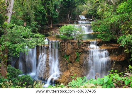 Deep forest waterfall