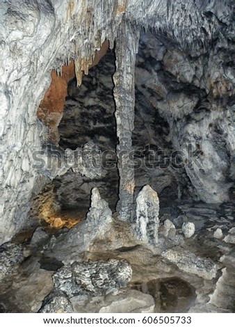 Cave pillars, Ice Cave, the Special Nature Reserve Uvac, Serbia 