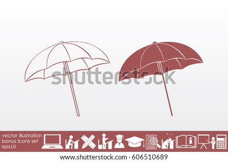 beach umbrella icon vector illustration eps10