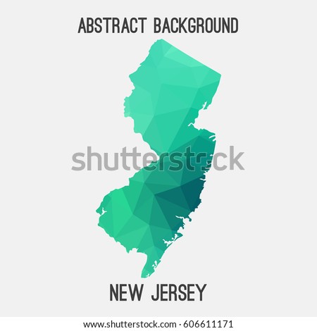 New Jersey map in geometric polygonal,mosaic style.Abstract tessellation,modern design background,low poly. Vector illustration.