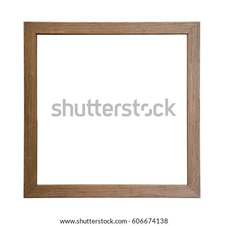 Classic wooden frame over white background.