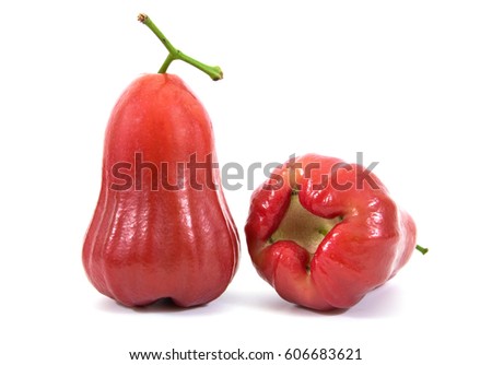 Rose apples or chomphu isolated on white background.Rose apples isolated