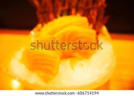 Picture blurred  for background abstract and can be illustration to article of salmon sashimi