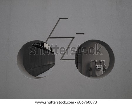 Wall design bicycle shape