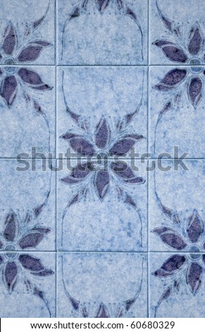 Old traditional portuguese dacade tiles background.