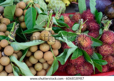 Exotic fruits on the market