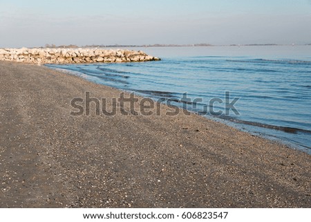 The beach of Lignano Sabbiadoro winter
