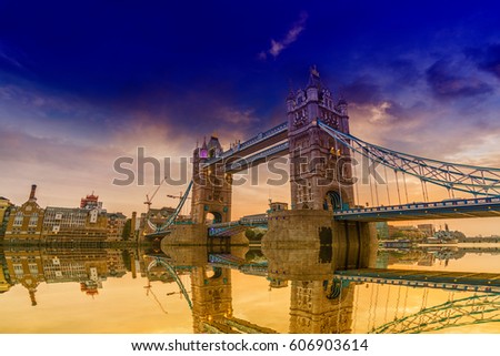 London Bridge at sunset.
