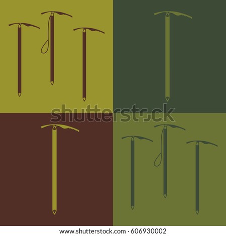 mountain equipment: ice axes for climbing and mountaineering. vector illustration eps-10