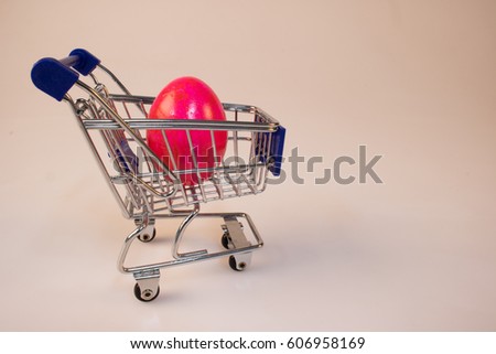 Easter Shopping Cart Isolated