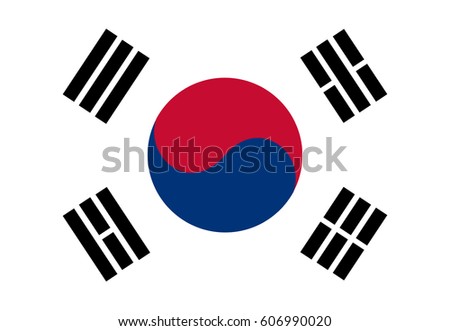 Colored flag of South Korea