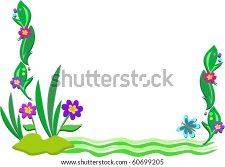 Frame of Outdoor Scene of Plants and Pond