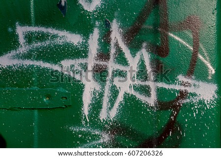 Beautiful street art of graffiti. Abstract color creative drawing fashion on walls of city. Urban contemporary culture. Title paint on walls. Culture youth protest. ABSTRACT PICTURE. Tag, tagging 