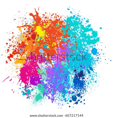 Color background of paint splashes. Vector illustration