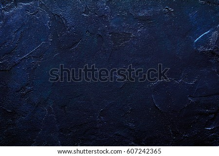 Dark blue concrete wall / Blue wall Royalty-Free Stock Photo #607242365
