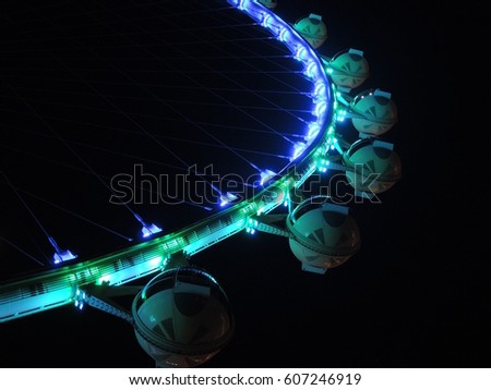 Las Vegas, Nevada, USA -  Night picture of The High Roller Ferris Wheel