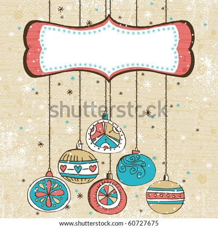 color background with christmas balls,  vector illustration