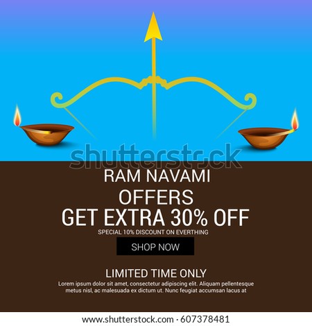 Vector illustration of a Sale Banner for Ram Navami.