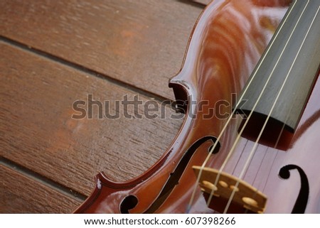 A picture of violin with copy space.