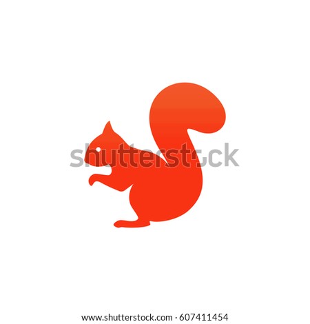 Squirrel sitting icon. Vector illustration. Royalty-Free Stock Photo #607411454