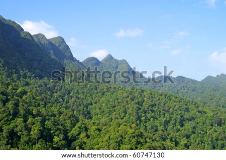 Rainforest hills on Langkawi island, Malaysia Royalty-Free Stock Photo #60747130