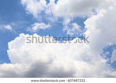 Sky, Sky clouds clear, Big fluffy clouds beautiful large on sky
