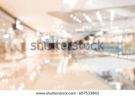 Abstract blur and bokeh beautiful luxury shopping mall 