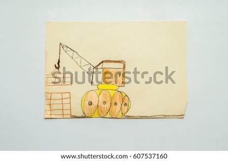 drawing of the crane lifting and transportation of the child