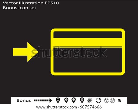 plastic card, icon, vector illustration eps10
