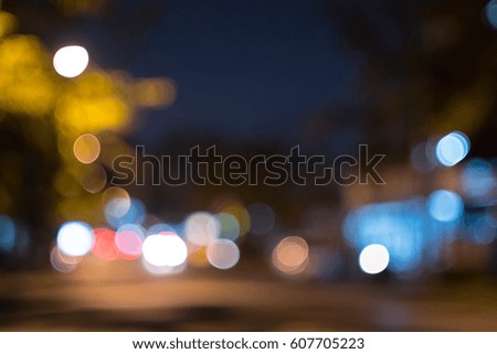 City light with Bokeh night with a copy space