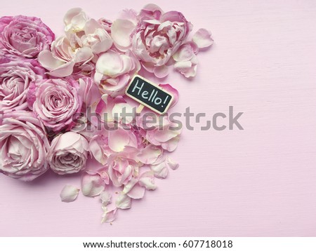 rustic rose morning. hello chalkboard on pink chic roses. Florish instagram morning. Flower wallpaper for instagram