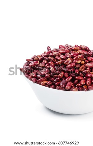 Red beans isolated on white background
