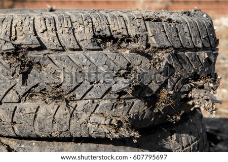 old leaky car tire