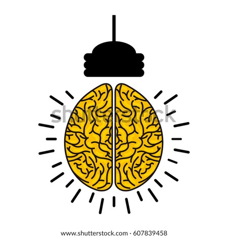 brain with bulb icon vector illustration design