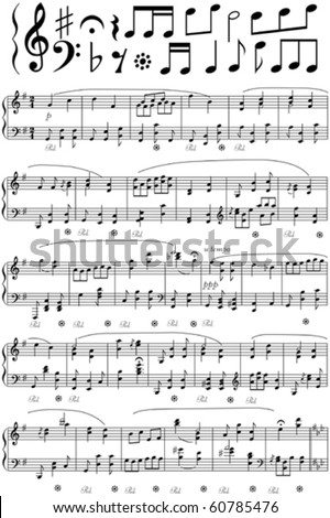 Vector music note sheet