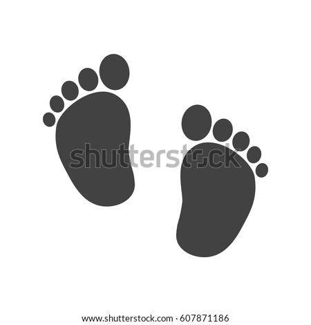 Baby footprints vector isolated