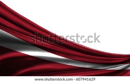 Flag of Latvia with the place for your text or the image.