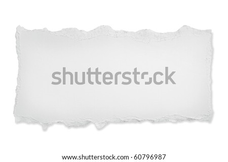 Torn blank paper, with clipping path. Royalty-Free Stock Photo #60796987