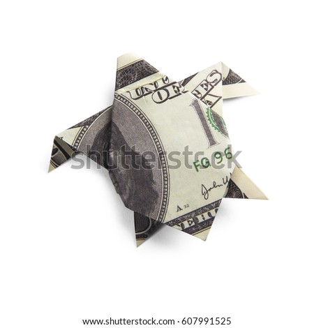 origami turtles from banknotes