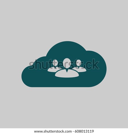 Customers connected to cloud service vector icon