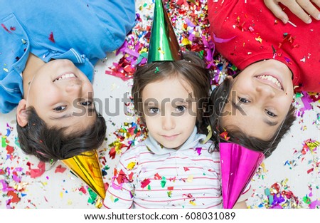 Group of kids in party