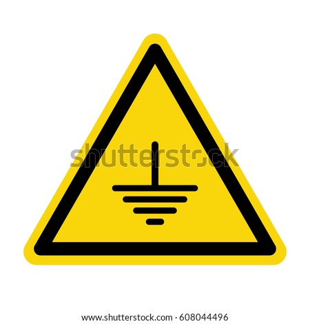 Electric grounding sign, symbol, vector Royalty-Free Stock Photo #608044496