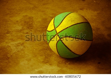 basketball on cement floor