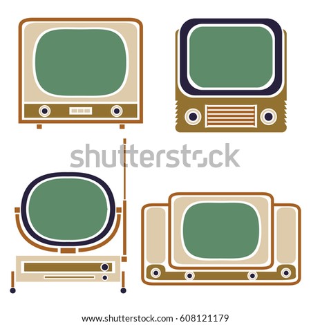 Old TV. Vintage Set