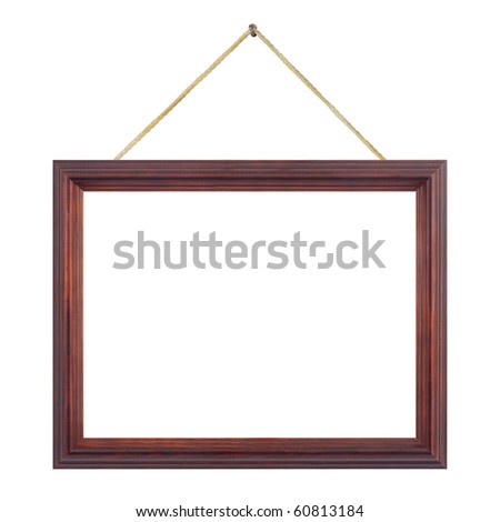 Retro frame on string isolated on white background