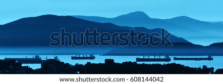 Abstract mountain range silhouette in Vancouver, Canada.