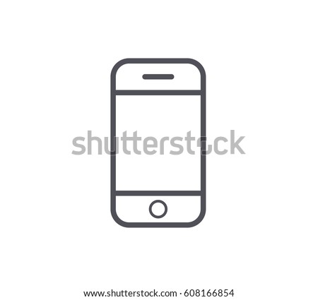 Mobile Phone Line Icon Royalty-Free Stock Photo #608166854