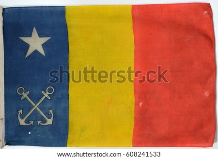 Old romanian flag - marina/army