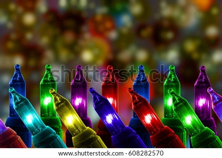 colorful flashing lights on glitter vintage background with copy space