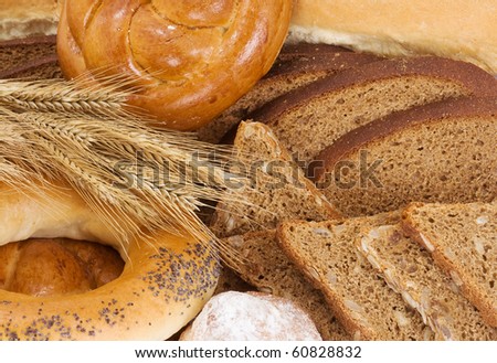 tasty bun and bread with spike